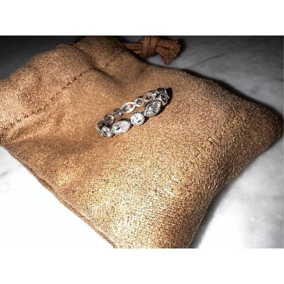 Pandora Sterling Silver CZ Eternity Band Ring sz 8 1/4 - Picture 3 of 8